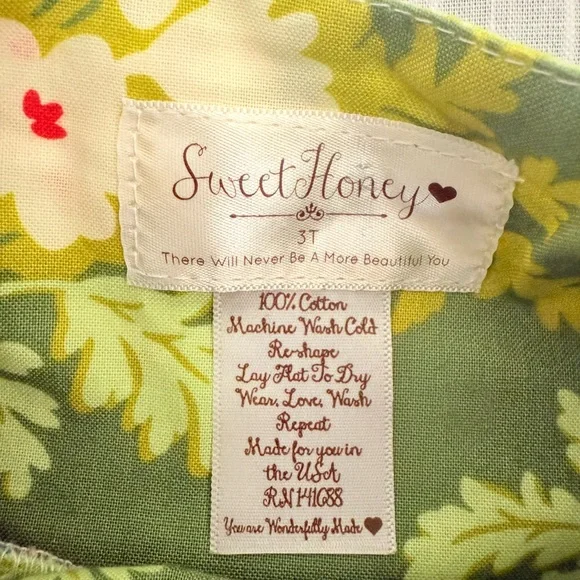 Sweet Honey Rare Multi‎ Garden Tunic Dress Made in USA Size 3T - Picture 6 of 6